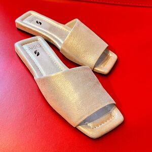 Sarto Sueded Silver Mules